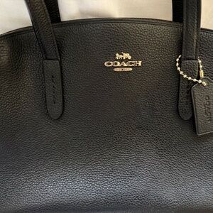 Coach navy leather satchel